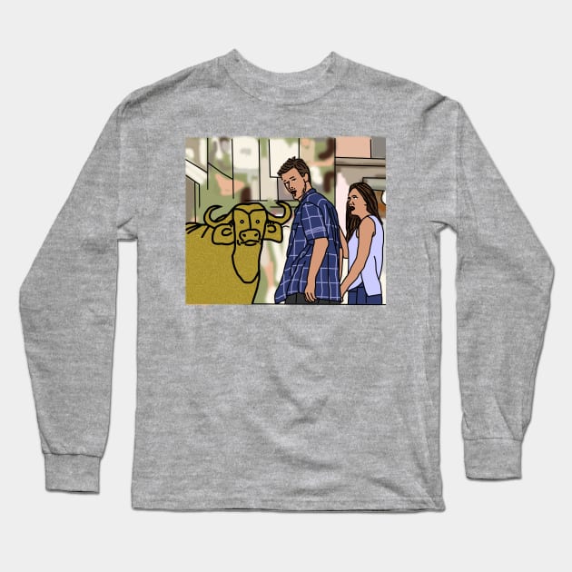 Ox Distracts Boyfriend Long Sleeve T-Shirt by ellenhenryart